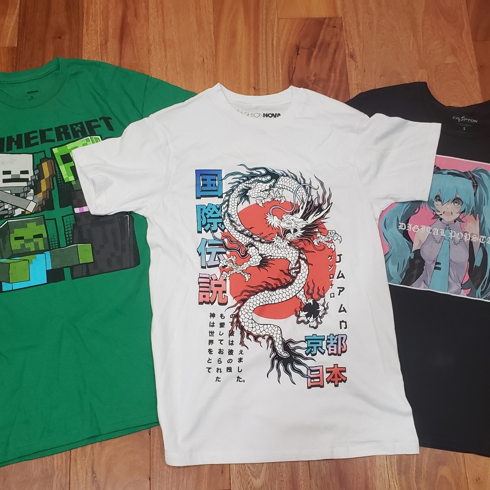 Minecraft/Anime T-shirt Bundle